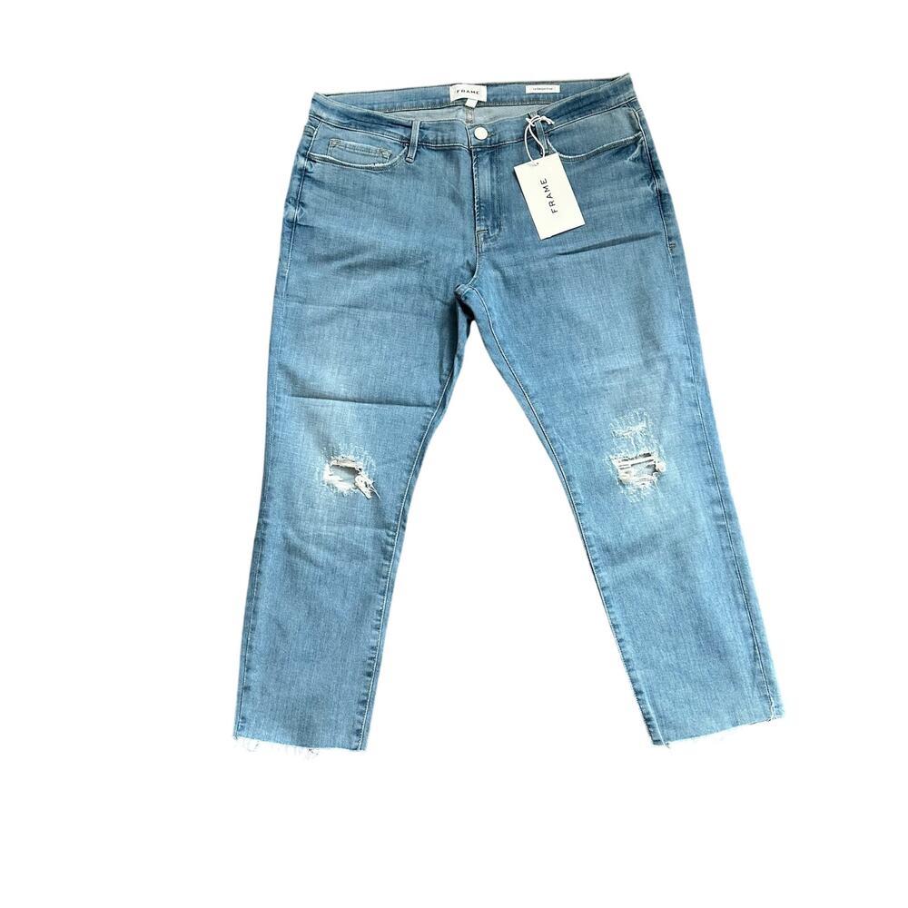 Frame Le Garçon Crop Denim Mid Rise Straight